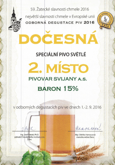 Svijanský Baron - diplom, Dočesná