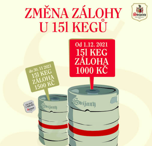 Změna zálohy u 15L KEG sudů